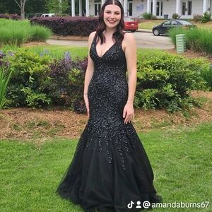 Elegant Black Sequin Gown